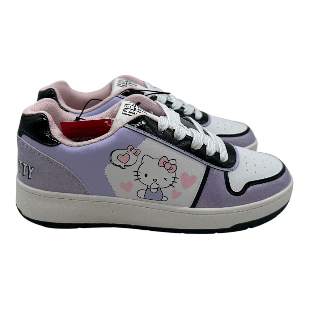 Sanrio Hello Kitty Court Sneakers Women's Size 10 Purple Lace Up Shoes